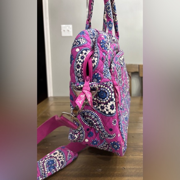 Vera Bradley Weekender Travel Bag in “Boysenberry” Purple and Blue Paisley - Picture 6 of 14